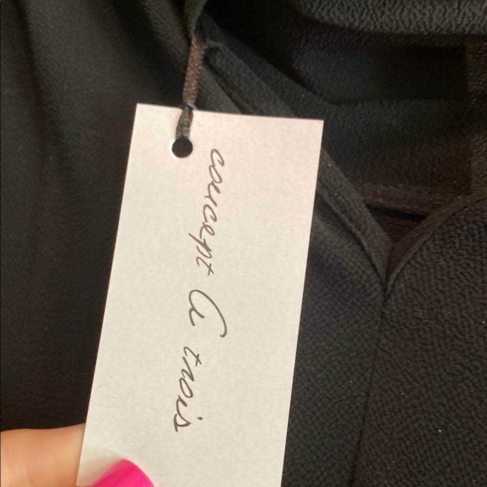 Black Asymmetrical Tiered Cocktail Dress - Picture 7 of 8